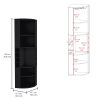 Oban Corner Bar Cabinet with Five Shelves , Eight Bottle Cubbies and Steamware Black - as Pic