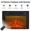 Fireplace TV Stand for Television up to 65 Inch with Storage and Farmhouse Sliding Barn Doors,Natural Brown - Brown - MDF+Metal