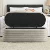 Welike Length 45.5 inchesStorage Ottoman Bench Upholstered Fabric Storage Bench End of Bed Stool, Grey teddy.