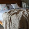 100% Cotton Waffle Weave Throw Blanket 50x60 inch Sand Color