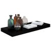 Floating Wall Shelves 2 pcs High Gloss Black 23.6"x9.3"x1.5" MDF - Black