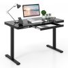 1PC 48-Inch Height Adjustable Electric Standing Desk with DrawerHome Office Desks - Black