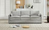 89" Cozy Upholstered 3-seater Sofa Oversized Comfy Cloud Sofa Double Cushion 3-seater Sofa Plush Cushion Sofa Couch for Living Room, Light Grey