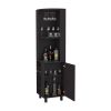 Wengue Corner Bar Cabinet with Glass Holder and Wine Rack - as Pic