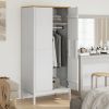 Wardrobe FLORO White 30.3"x20.9"x67.3" Solid Wood Pine - White