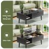 Lift Top Coffee Tables For Living Room 39.37"x19.7" Desk Tea Wood Dining Tables Adjustable Storage Shelf Easy Lift Or Lower - black