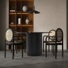 Black Round Dining Table, MDF handcraft Pedestal Dining Room Table Restaurant Furniture Leisure Coffee Table-47.2" L x 47.2" W x 29.5" H - as Pic