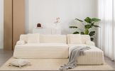 110" Cloud Sectional Sofa Upholstered Couch Free-combined Sofa for Living Room, Beige - as Pic