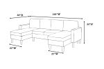 3-Piece Corduroy Sectional Set in Beige - as Pic