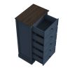 Tall Dresser for Bedroom with 5 Drawers for Closet, Chest of Drawers with Metal Handle - Blue