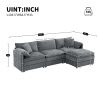 103.5" Chenille Modular Sectional Sofa with Deep and Wide Seat,L Shaped Cloud Couch Set with Double Cushions, 3 Colors - as Pic