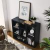 Open Wooden Open Shelf Bookcase, Freestanding Display Storage Cabinet with 7 Cube Storage Spaces