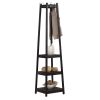 Vassen Coat Rack w/ 3-Tier Storage Shelves in Black Finish - as Pic