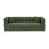 Refreshing Green Teddy Fleece Sofa - 80" Ideal for Living Room or Bedroom, Comes with Two Throw Pillows and Sturdy Hardware Foot Support - as Pic