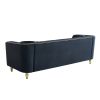 87.01"W Modern Tufted Velvet Sofa ,Stylish and Comfortable for Living Room Sofa, Hotel Apartment,Black - as Pic