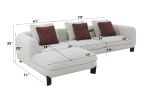 Mardi Maroon & Beige Tweed Sectional Sofa w/3 Pillows - as Pic